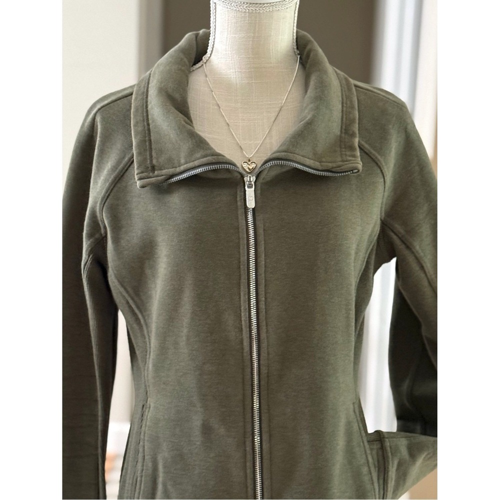Lululemon Radiant Jacket II Heathered Fatigue Green Zip-Front Women's Jacket 10 - Picture 3 of 15